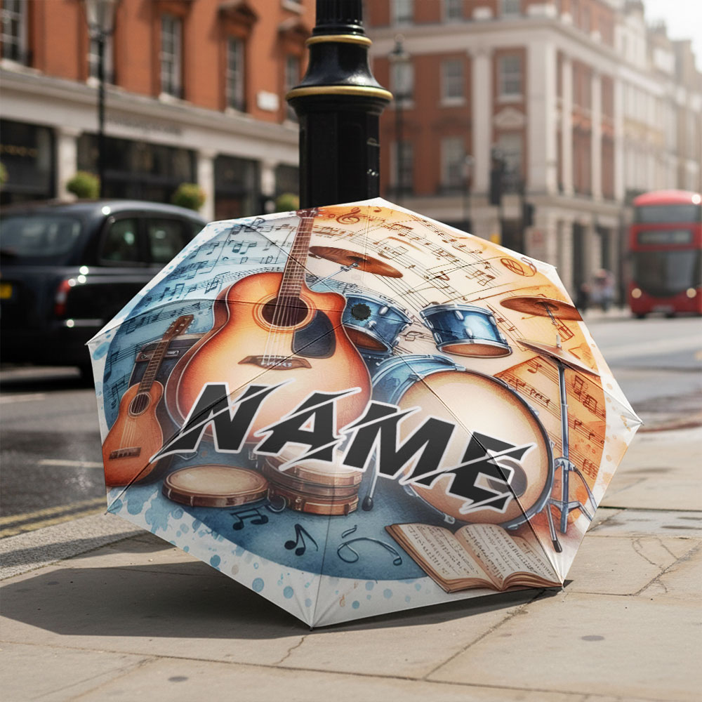 Musical Instrument With Name - Custom Name umbrella,Musical Instruments with Sheet