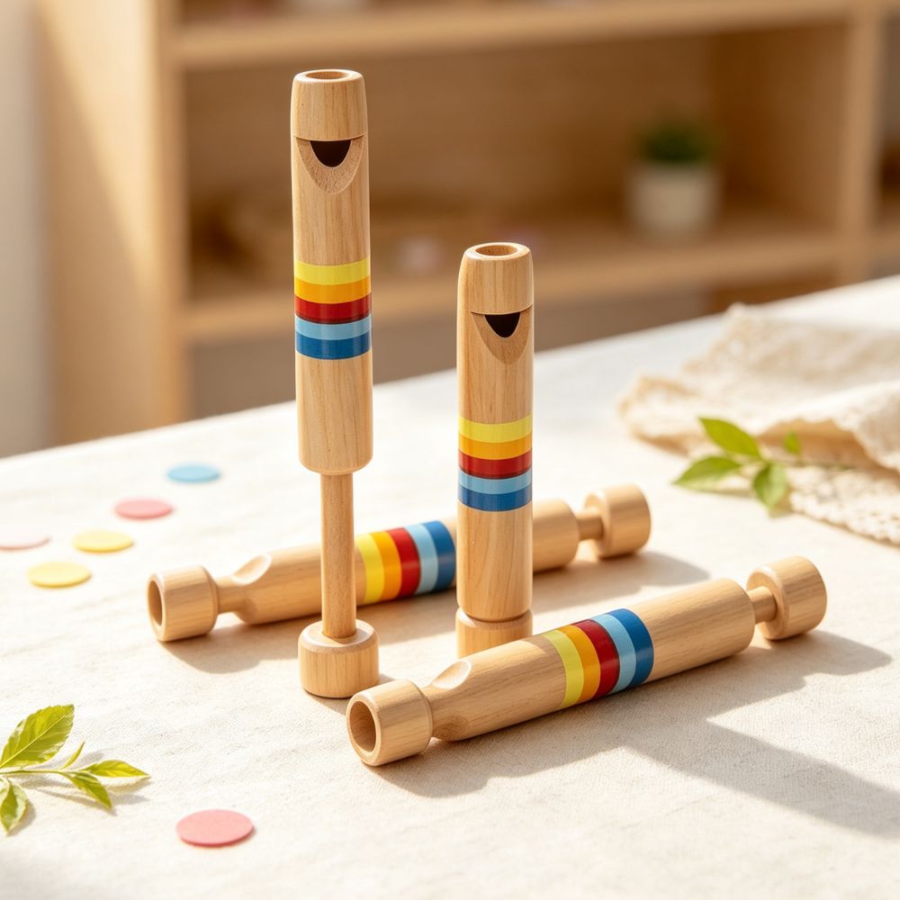 Musical Instrument You Pull In And Out - 1pc Wooden Pull‑out Slide Whistle, Rainbow