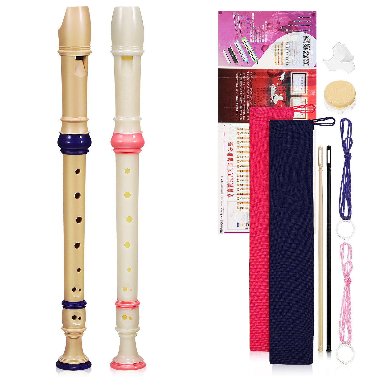 2Pcs Soprano Recorder 8 Holes  - đánh giá và giá Soprano Recorder Plastic