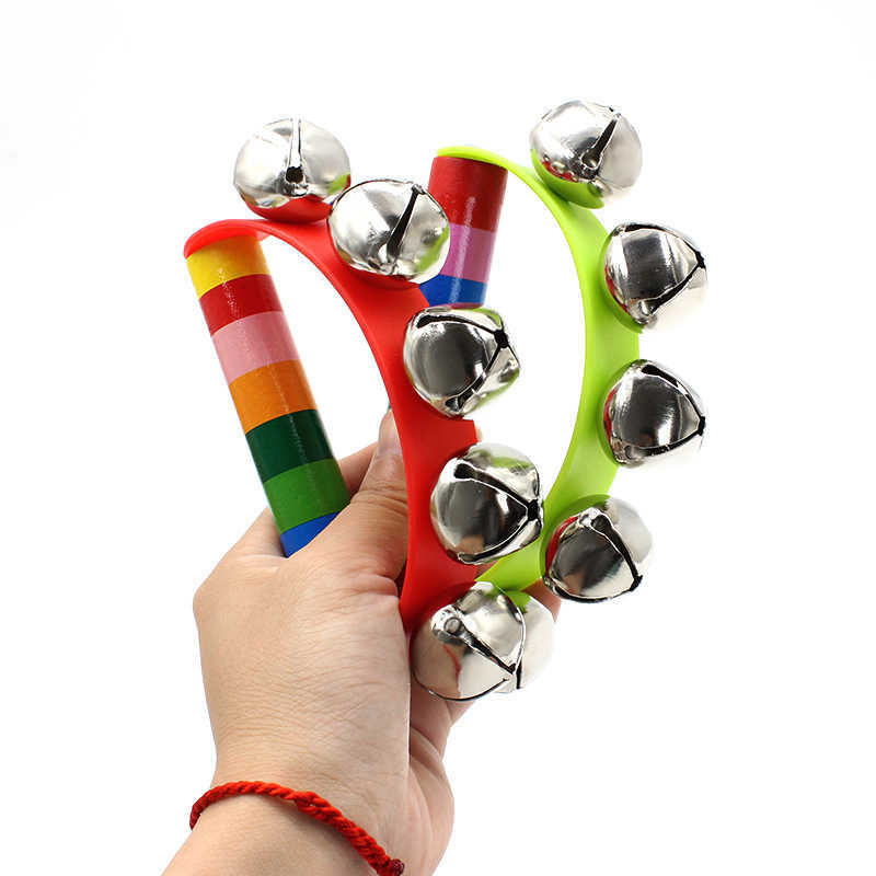 Rainbow Hand Jingle Bells Wood - đánh giá và giá Musical Instrument You Shake