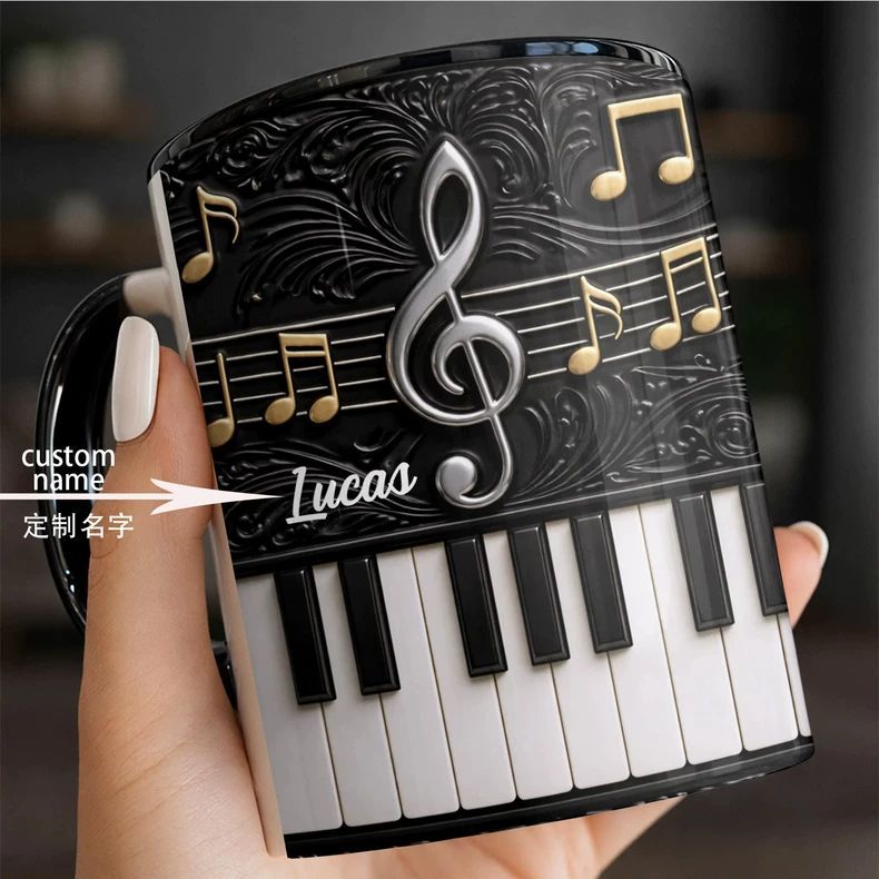 Personality Piano Ceramic Mug  - đánh giá và giá Musical Instrument With Name