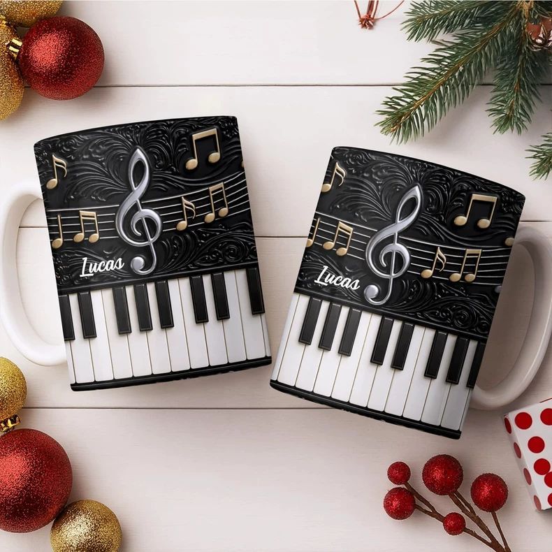 Personality Piano Ceramic Mug  - đánh giá và giá Musical Instrument With Name