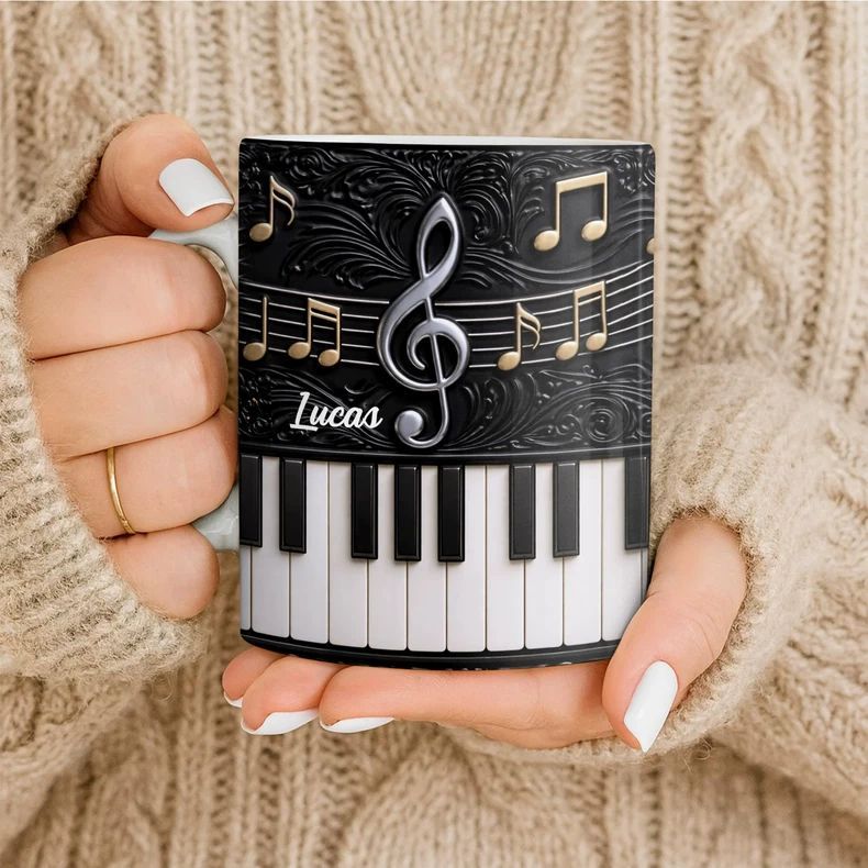 Personality Piano Ceramic Mug  - đánh giá và giá Musical Instrument With Name