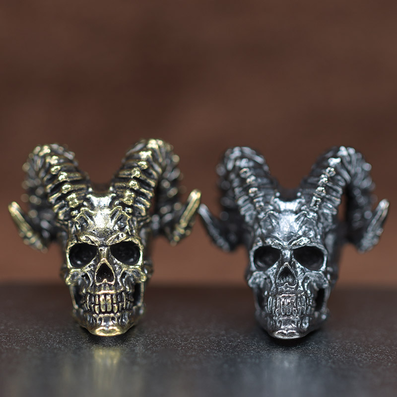 Goat Horn Skull Head Brass Kni - đánh giá và giá Musical Instrument Jewelry