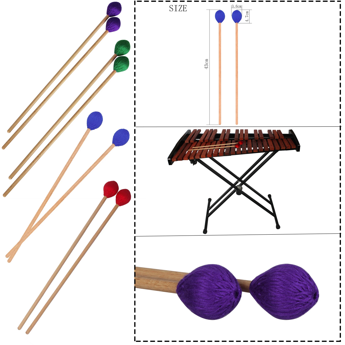 Professional Marimba Mallets W - đánh giá và giá Musical Instrument Glockenspiel