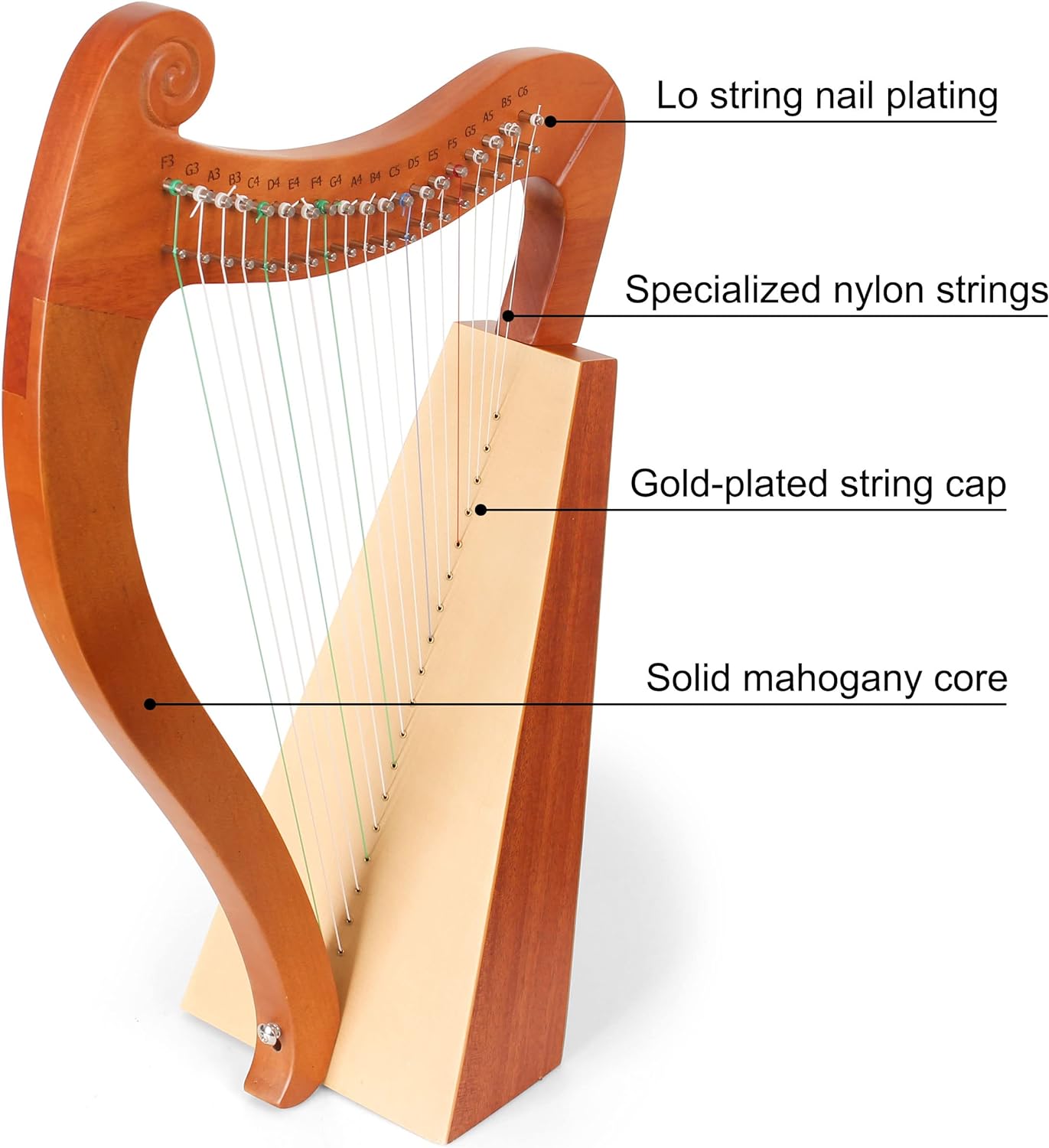 15 19 String Mini Harp Lyre Pi - đánh giá và giá Musical Instrument Lyre